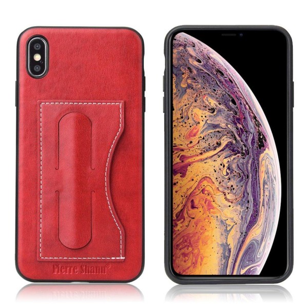 Crazy Horse iPhone Xs Max kickstand læderetui - Rød Red