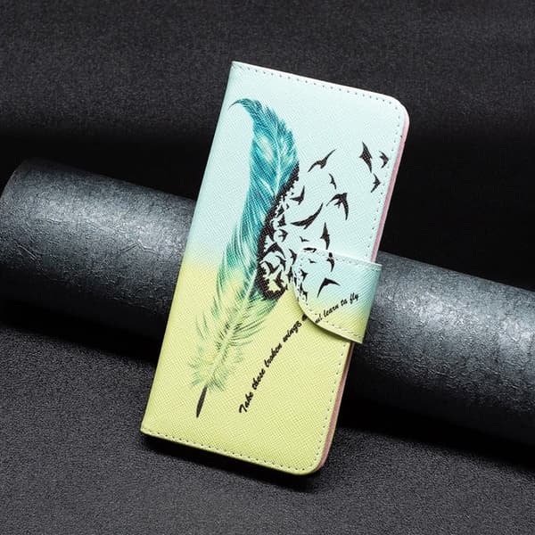 Wonderland iPhone 16 Pro Max flip etui - Fjer Og Fugle Green