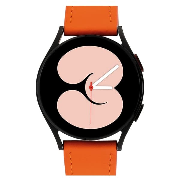 20 mm Universal texturerat klockarmband i äkta läder - Orange Orange