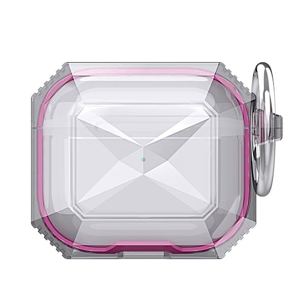 AirPods 3 rombeformet etui med karabinkrok - Rose Pink