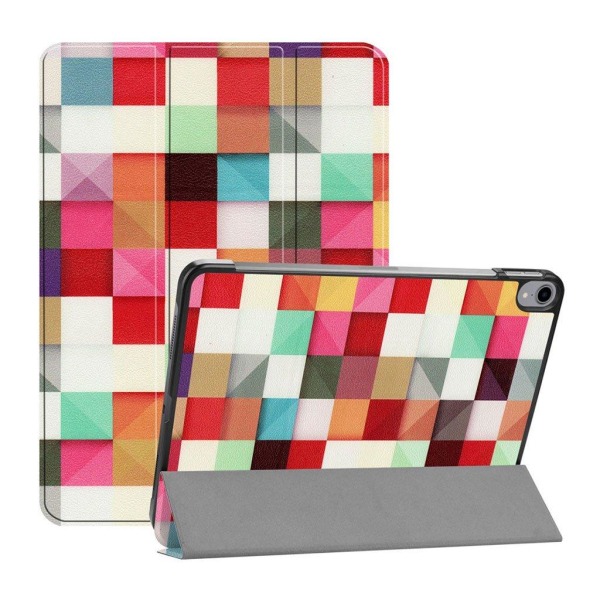 iPad Pro 11" (2018) mønstered læder flip etui - Farverigt Trekan Multicolor