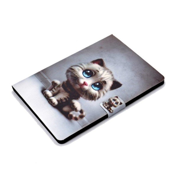 Lenovo Tab M10 pattern printing leather case - Baby Cat Silver grey