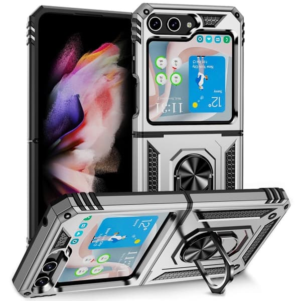 Bofink Combat Samsung Galaxy Z Flip5 Suojakotelo - Hopea Silver grey