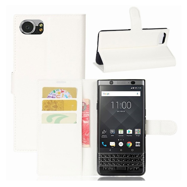 Classic BlackBerry Keyone flip kotelot - Valkoinen White