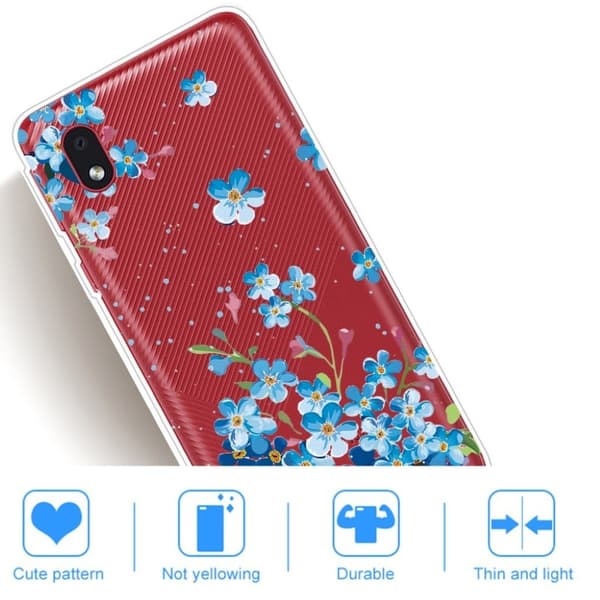 Deco Samsung Galaxy A01 Core Etui - Blå Blomst Blue