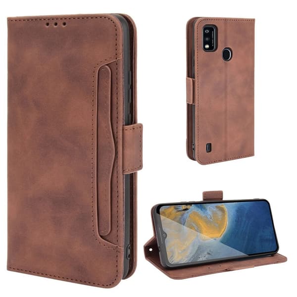 Modernt ZTE Blade A51 fodral med plånbok - Brun Brun