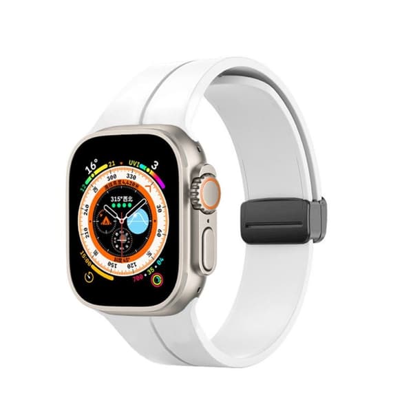 Apple Watch Series 8 (41mm) silikoniranneke - Valkoinen White