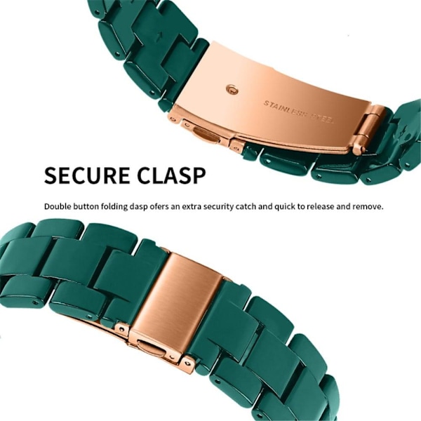 Apple Watch SE 2022 (40mm) klockarmband med 3 pärlor i resin och genomskinligt hölje - Mörkgrön Grön