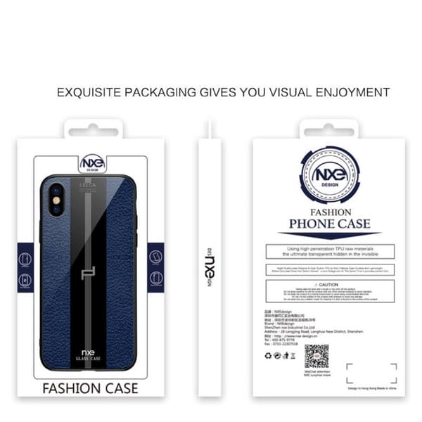 NXE LELCA iPhone XS tuntuinen kuvioinen suojakotelo - Sininen Blue