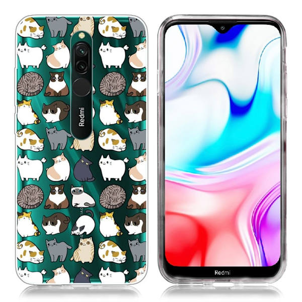 Deco Xiaomi Redmi 8 skal - Katter multifärg