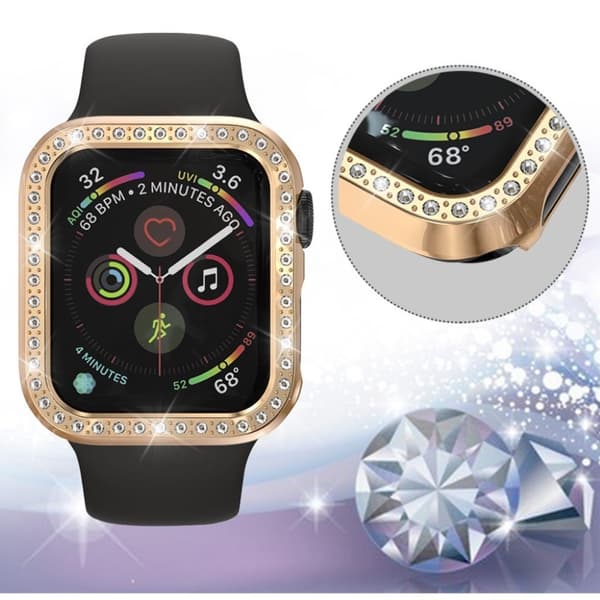 Apple Watch Series 4 44 mm dekorram med strassstenar - Roséguld Rosa