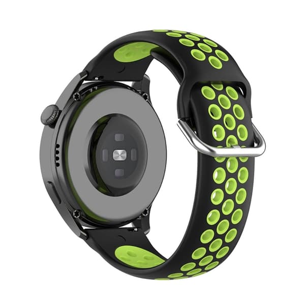Ticwatch GTX / Pro tofarvet silikone urrem - Sort / Mint Grøn Green