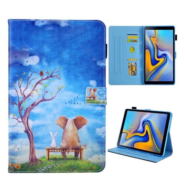 Samsung Galaxy Tab S5E mønster multi-vinkel læretui - Tree og Dyr Multicolor