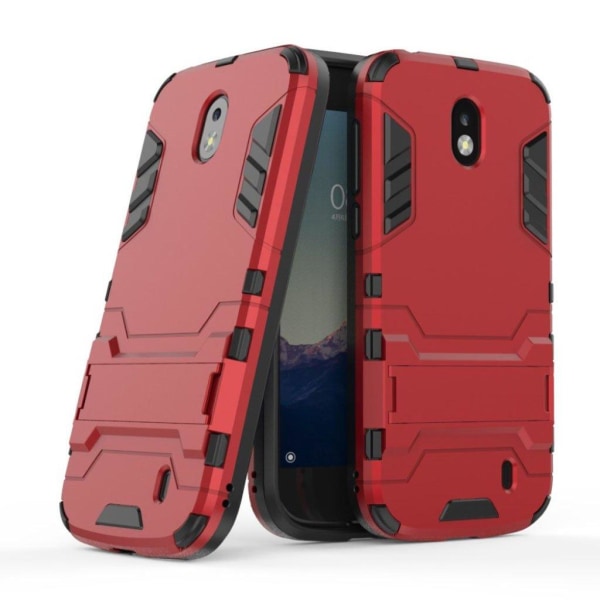 Nokia 1 kickstand kombinationsfodral - Röd Röd