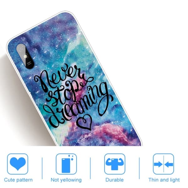 Deco Xiaomi Redmi 9A Etui - Never Stop Dreaming Multicolor