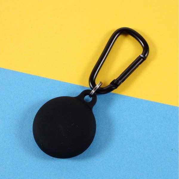 AirTags thickened silicone cover with carabiner - Black Black