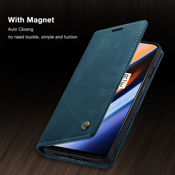 CaseMe OnePlus 7 Vintage kotelot - Sininen Blue