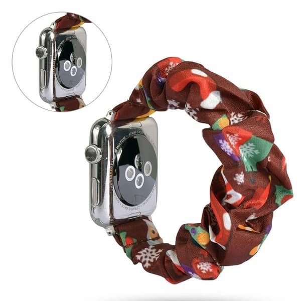 Apple Watch Series 5 44mm mönster trasa klockarmband - jul Elements in röd multifärg