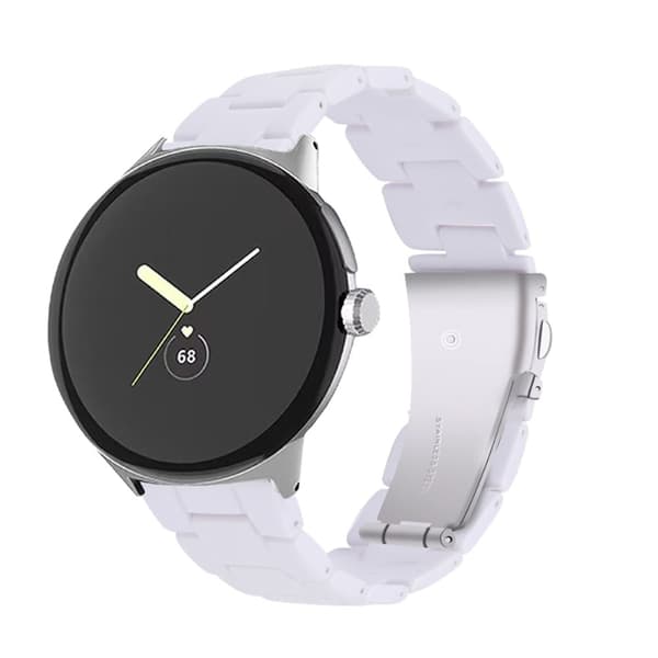 Klockarmband för Google Pixel Watch i ljus resinstil - Vit Vit