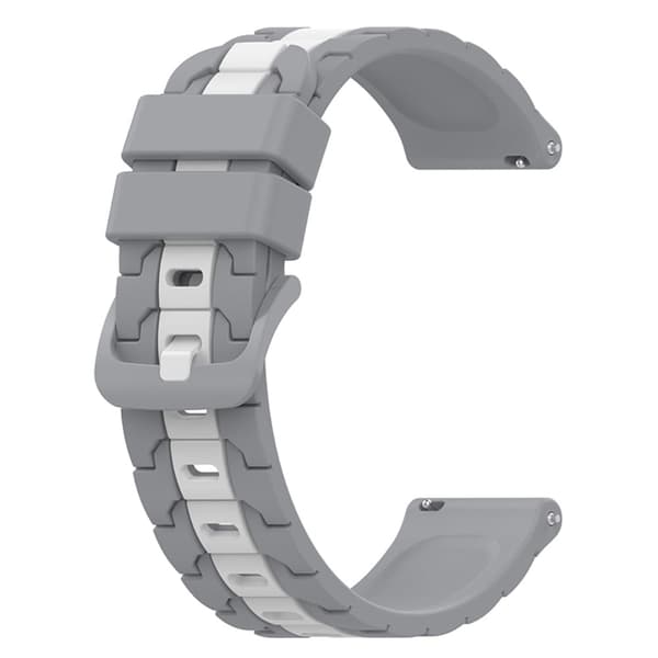 22 mm dobbeltfarvet silikoneurrem til Huawei-ur - Grå / Hvid Silver grey