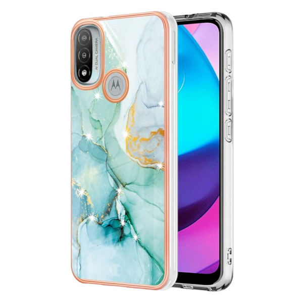 Marble Motorola Moto E30 / E20 / E40 Etui - Grøn Marmor Haze Multicolor