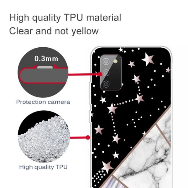 Marble Samsung Galaxy A02s Etui - Constellation Klinkekule Tile Black