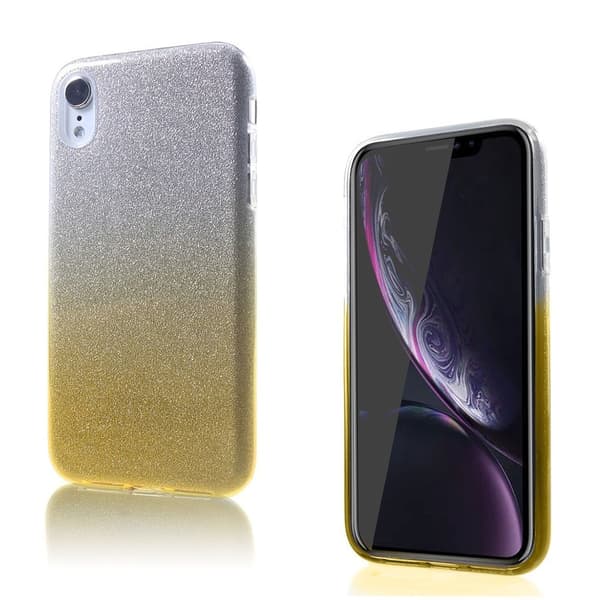 iPhone Xr mobilskal silikon plast färgskiftande glittrig - Guld Guld
