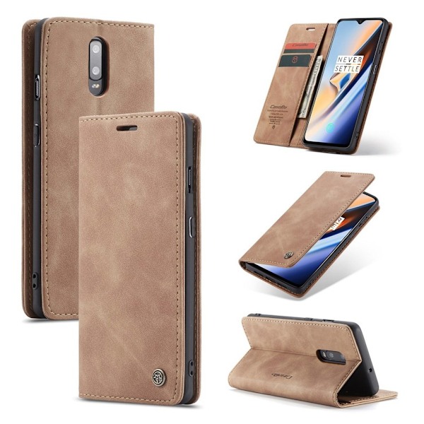 CaseMe OnePlus 7 Vintage Etui - Brun Brown