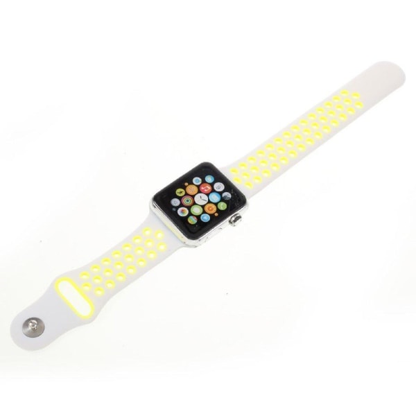 Apple Watch 42mm Unikt håligt klockband - Vit gul Gul