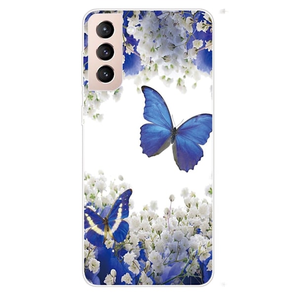 Deco Samsung Galaxy S22 Plus Etui - Blåe Sommerfugler Multicolor