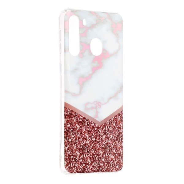 Glitter Samsung Galaxy A21 skal - Vit Vit