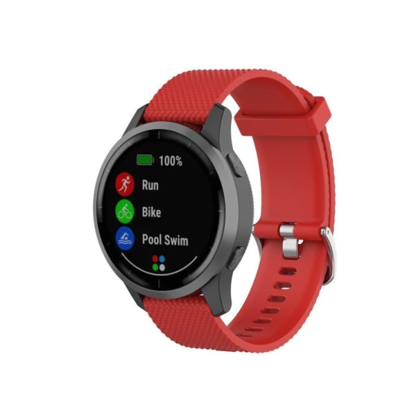 Garmin Vivoactive 4 silikoninen kuvioitu kellonauha - Punainen Red