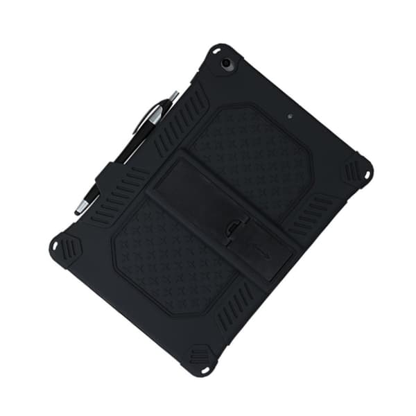 iPad 10.2 (2019) / Air (2019) flip-etui i skinn med solid tema - Svart Black