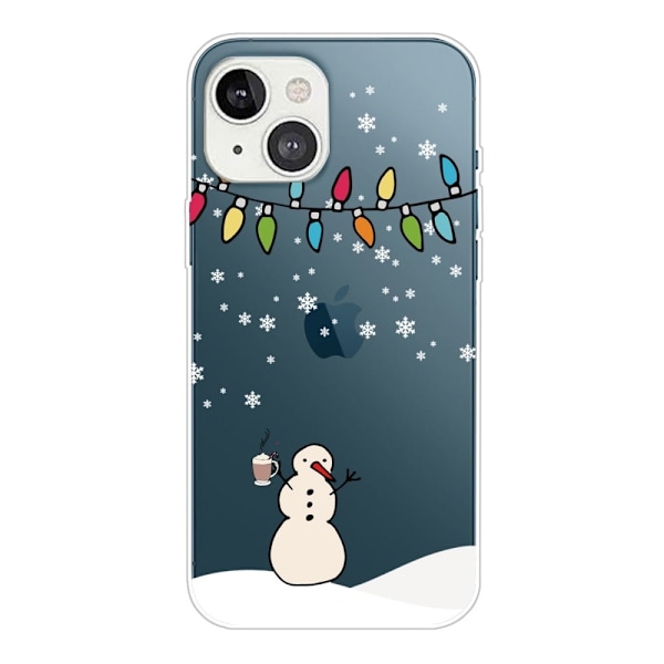 Julfodral till iPhone 14 - Snögubbe Och Snögubbe Vit