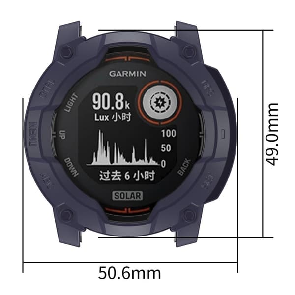 Garmin Instinct 3 Solar 50 mm fleksibelt klokkeveske med uthult, robust støtfangerdeksel - Midnattsblå Blue