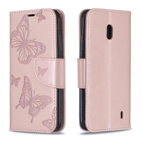 Butterfly Nokia 2.2 kotelot - Ruusukulta Pink