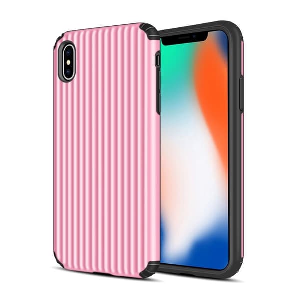 iPhone XS kuffertformet hybridetui - Pink Pink