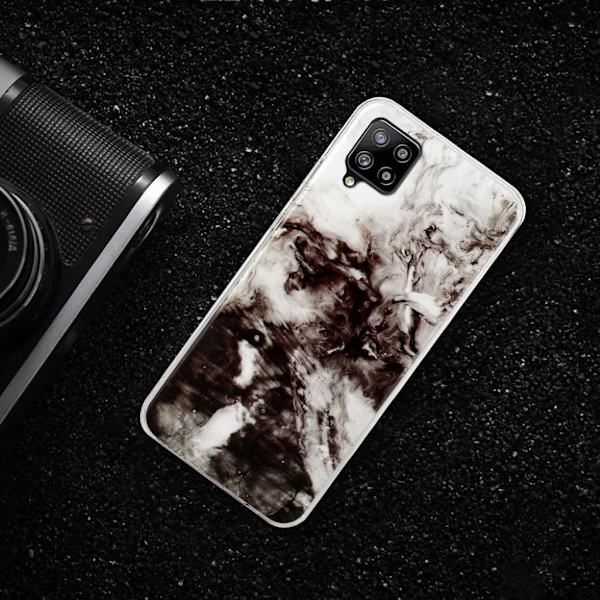 marmor Samsung Galaxy A42 5G etui - hvid / sort Black
