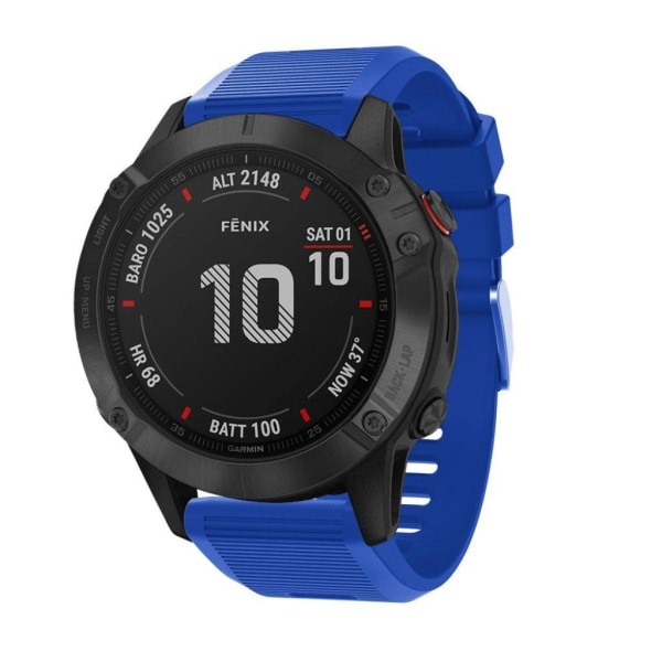 Garmin Fenix 6X cross grain silicone watch band - Blue Blå