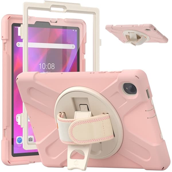 Lenovo Tab M10 FHD Plus 360 vridbart silikonfodral - Ros Rosa