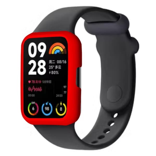 Xiaomi Smart Band 8 Pro Watch Case Hard Bumpresistent Frame Hollowed Cover - Rød Red