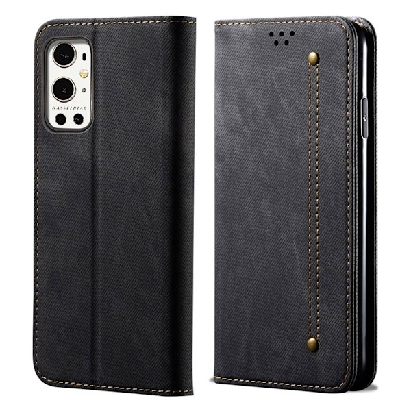 Jeans OnePlus 9 Pro flip case - Musta Black