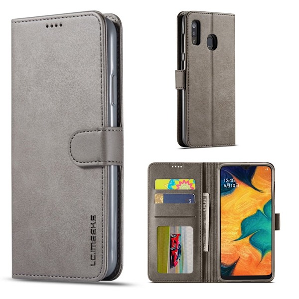 LC.IMEEKE Samsung Galaxy A20e Flip kotelot - Harmaa Silver grey