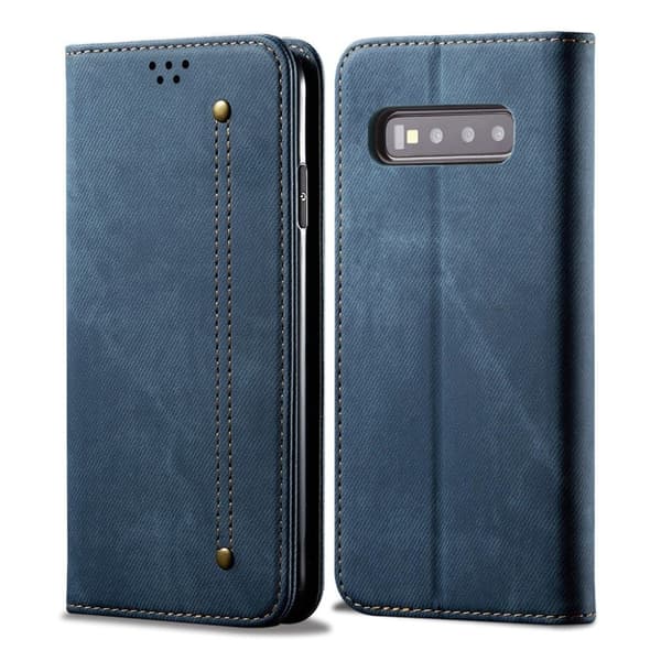 Jeans Samsung Galaxy S10 Flip kotelot - Sininen Blue