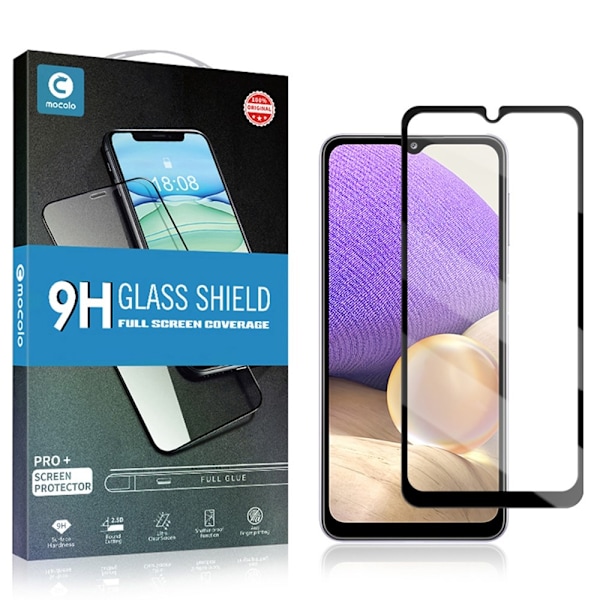 MOCOLO HD Samsung Galaxy A32 skærmbeskytter i hærdet glas - Sort Udgave Transparent