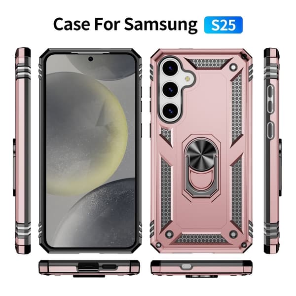 Bofink Combat Samsung Galaxy S25 cover - Rødguld Pink