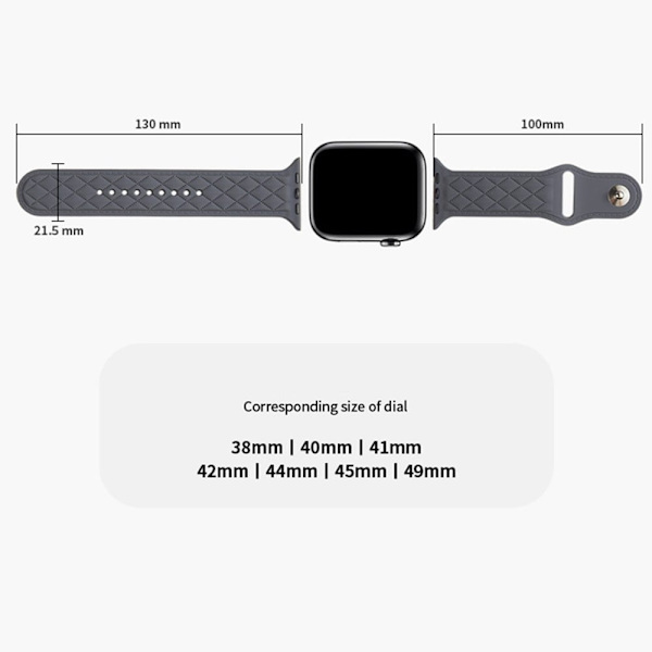 Apple Watch Series 9 41mm tekstureret silikonerem - Grå Silver grey