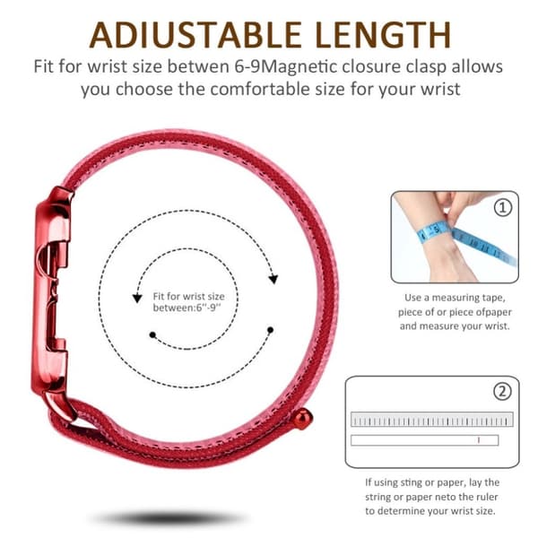 Apple Watch Series 4 44mm kestävä nailon kellonauha - Punainen Red
