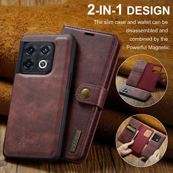 DG.Ming OnePlus 10 Pro 2-in-1 Pung Etui - Rød Red