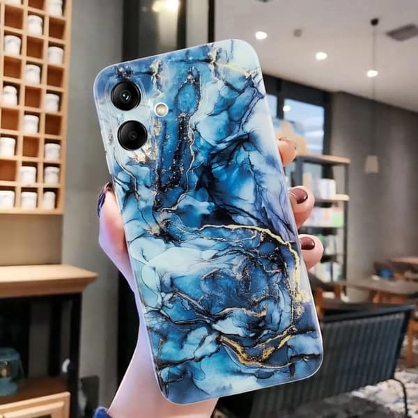 Marble design Samsung Galaxy A06 cover - Grå Silver grey